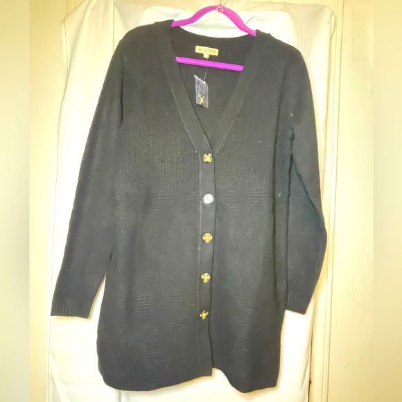 NWOT All Worthy by Hunter McGrady Black Button Down Cardigan Size S - Picture 1 of 14